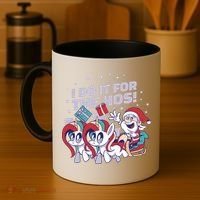 Funny Santa Riding Sleighs With Unicorns Coffee Mug thumb 4
