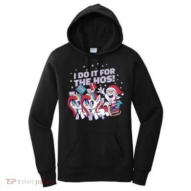 Funny Santa Riding Sleighs With Unicorns Women's Hoodie