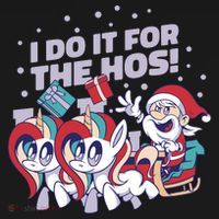 Funny Santa Riding Sleighs With Unicorns Women's Hoodie thumb 2