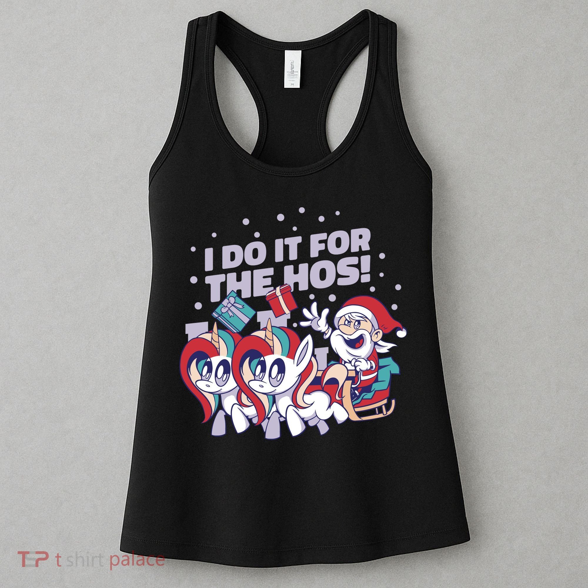 Funny Santa Riding Sleighs With Unicorns Women's Tank Top