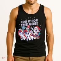 Funny Santa Riding Sleighs With Unicorns Tank Top thumb 3