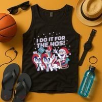 Funny Santa Riding Sleighs With Unicorns Tank Top thumb 4