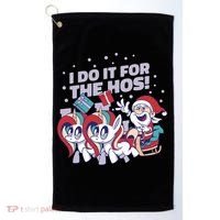 Funny Santa Riding Sleighs With Unicorns Golf Towel thumb 0