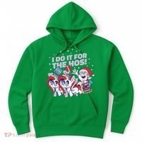 Funny Santa Riding Sleighs With Unicorns Hoodie thumb 0