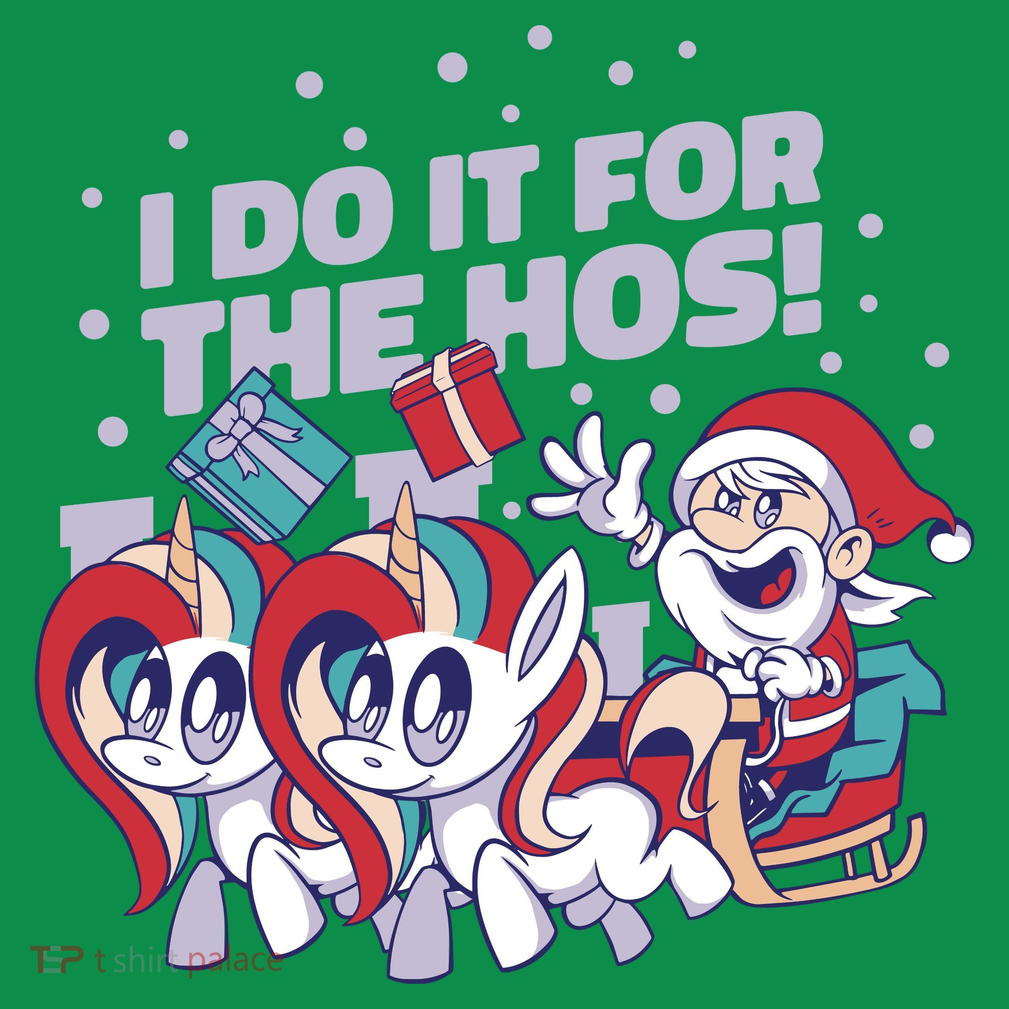Funny Santa Riding Sleighs With Unicorns Hoodie
