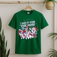 Funny Santa Riding Sleighs With Unicorns T-Shirt thumb 2