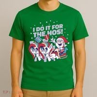 Funny Santa Riding Sleighs With Unicorns T-Shirt thumb 3