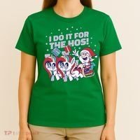 Funny Santa Riding Sleighs With Unicorns T-Shirt thumb 4