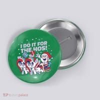 Funny Santa Riding Sleighs With Unicorns Button thumb 0