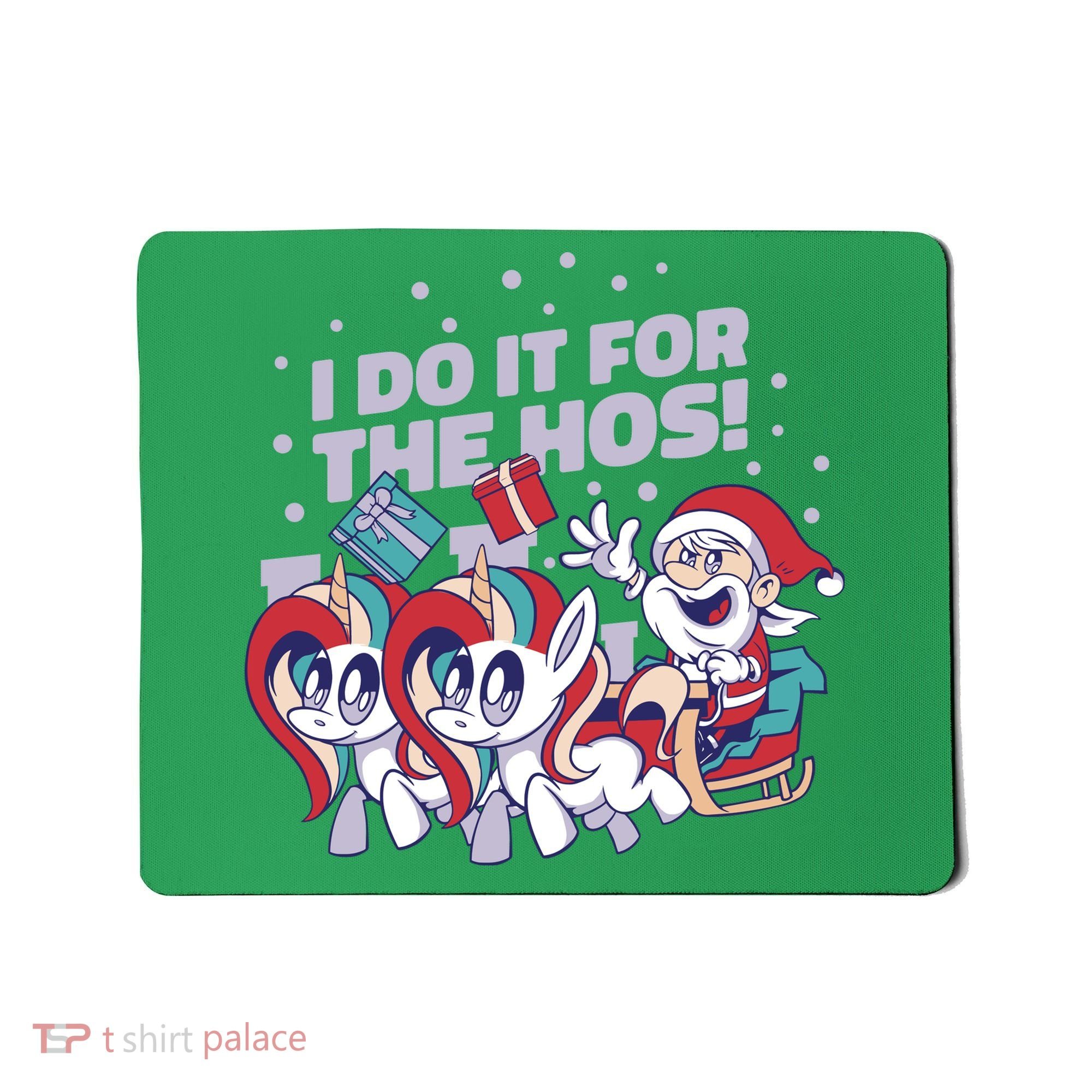 Funny Santa Riding Sleighs With Unicorns Mousepad