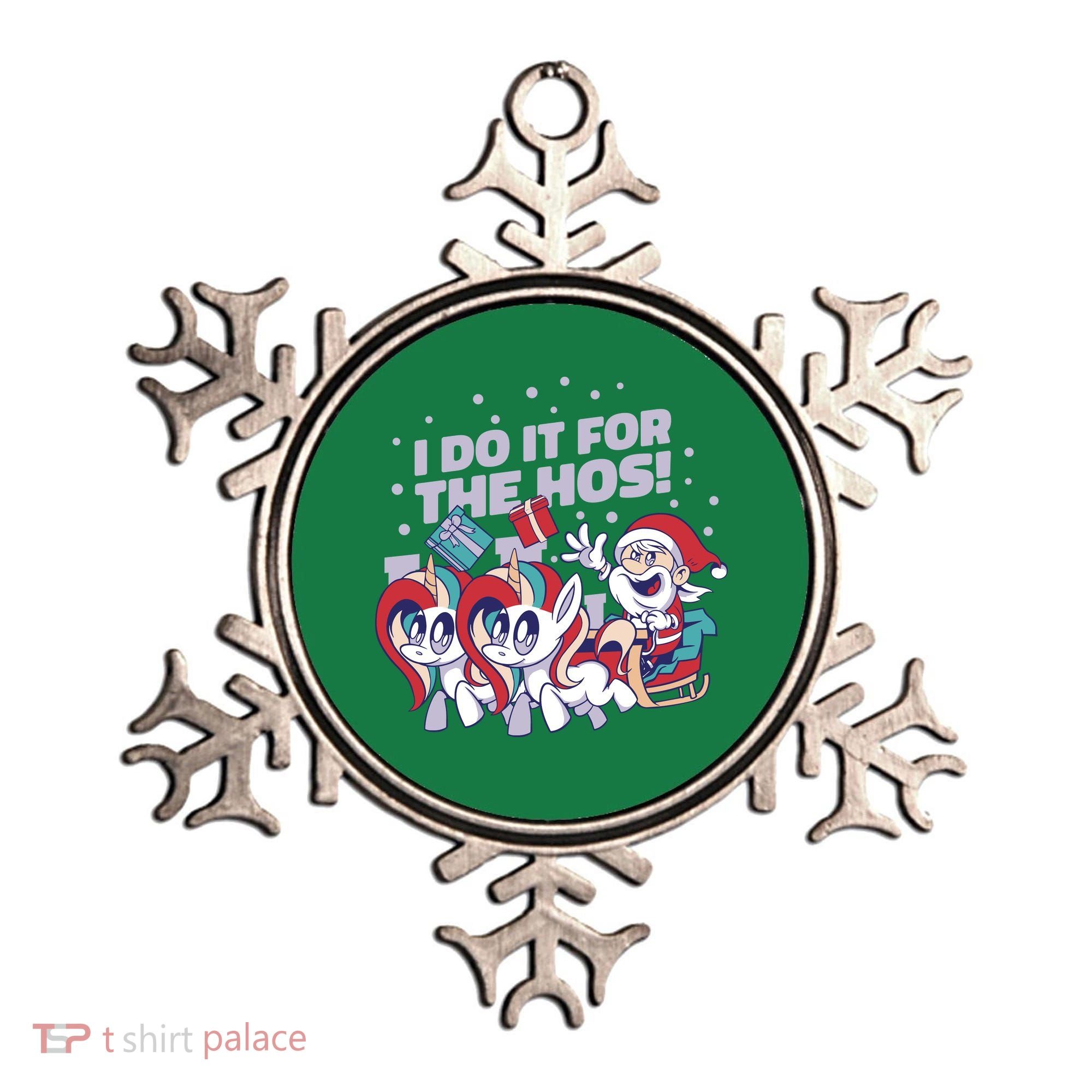 Funny Santa Riding Sleighs With Unicorns Ornament
