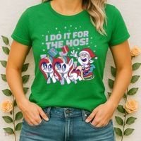 Funny Santa Riding Sleighs With Unicorns Women's T-Shirt thumb 2