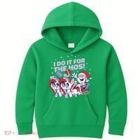 Funny Santa Riding Sleighs With Unicorns Kids Hoodie thumb 0