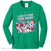 Funny Santa Riding Sleighs With Unicorns Kids Long Sleeve Shirt thumb 0