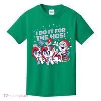 Funny Santa Riding Sleighs With Unicorns Kids T-Shirt thumb 0
