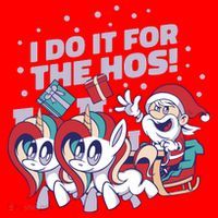 Funny Santa Riding Sleighs With Unicorns Santa Hat thumb 1