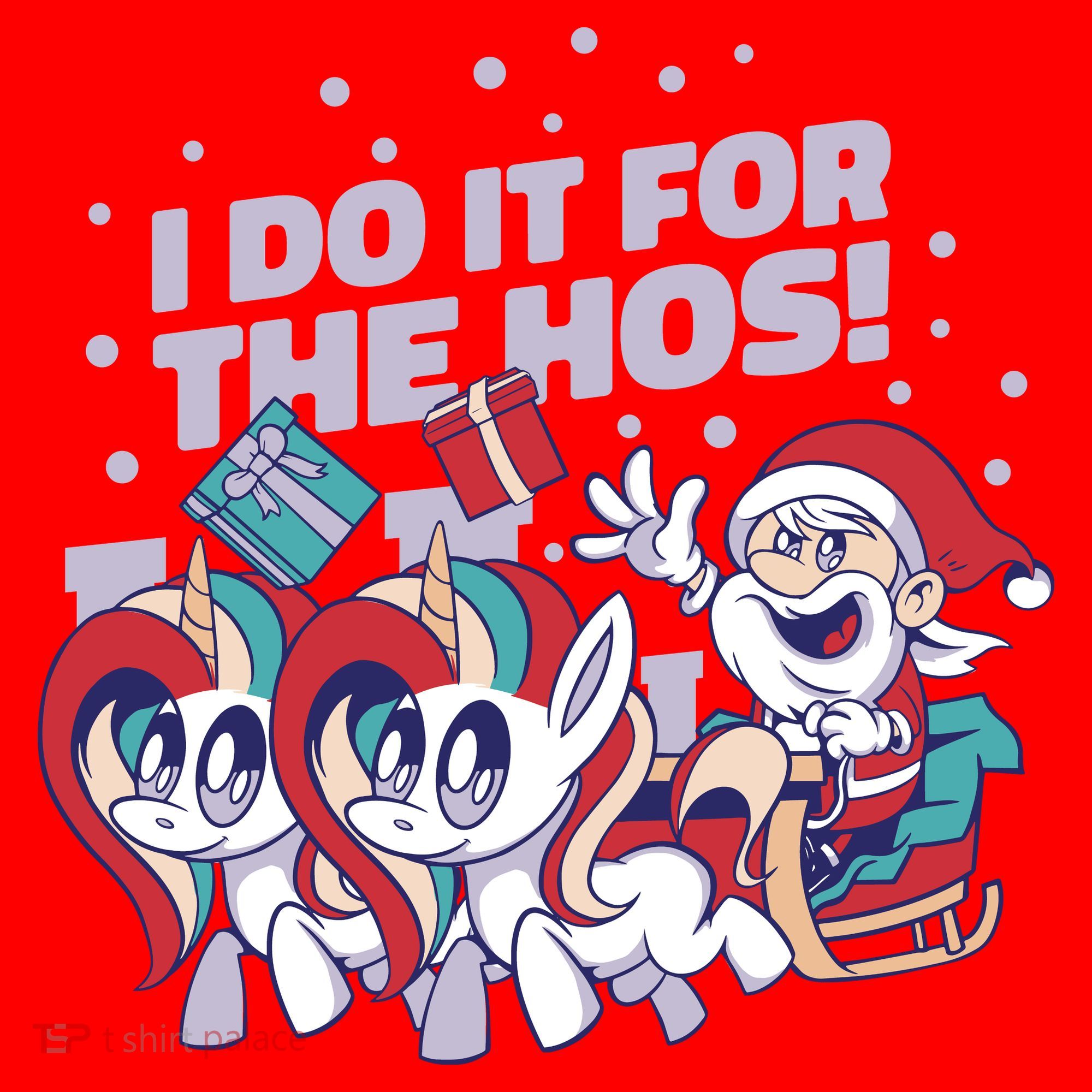 Funny Santa Riding Sleighs With Unicorns Santa Hat