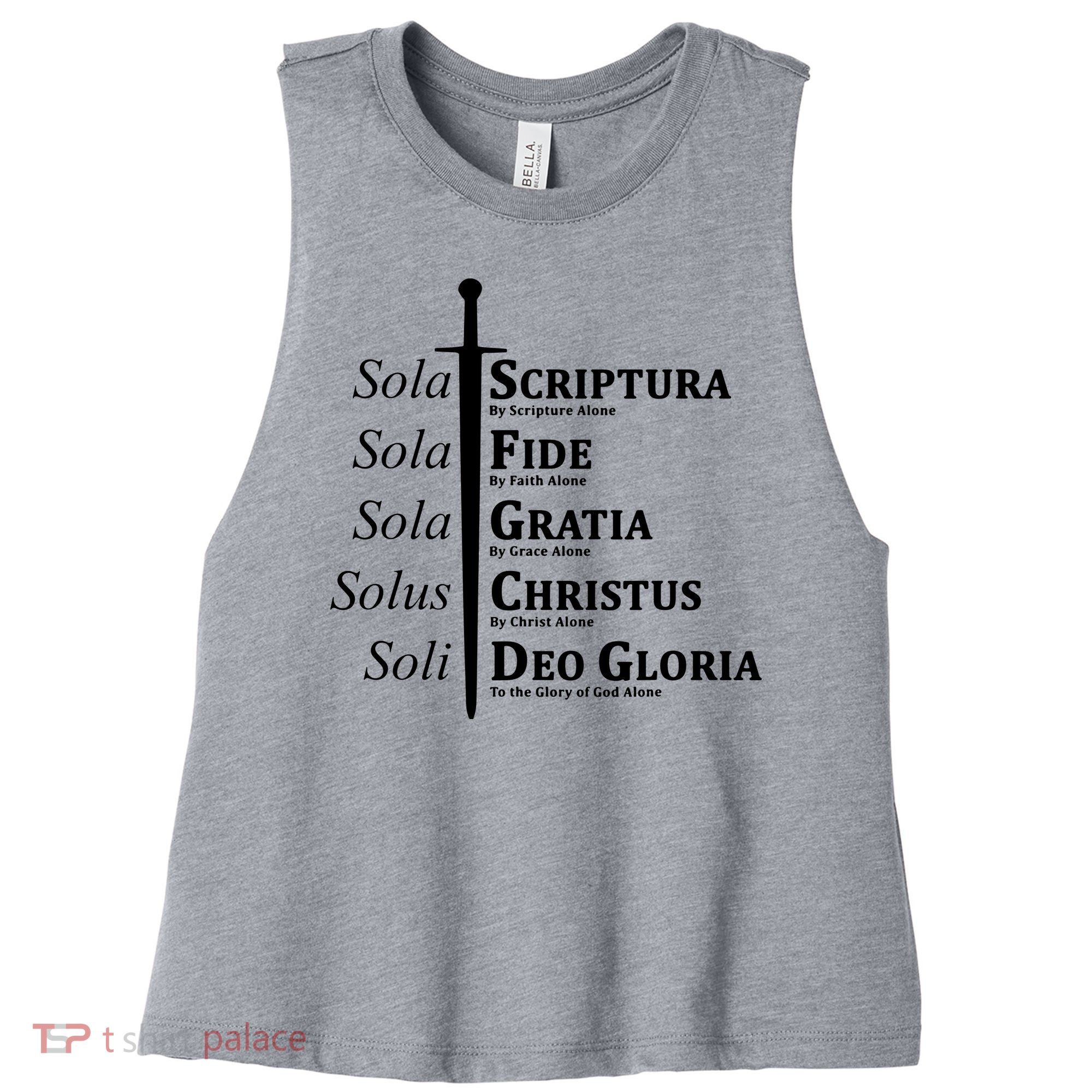 Five Solas Reformed Christian Women's Racerback Cropped Tank