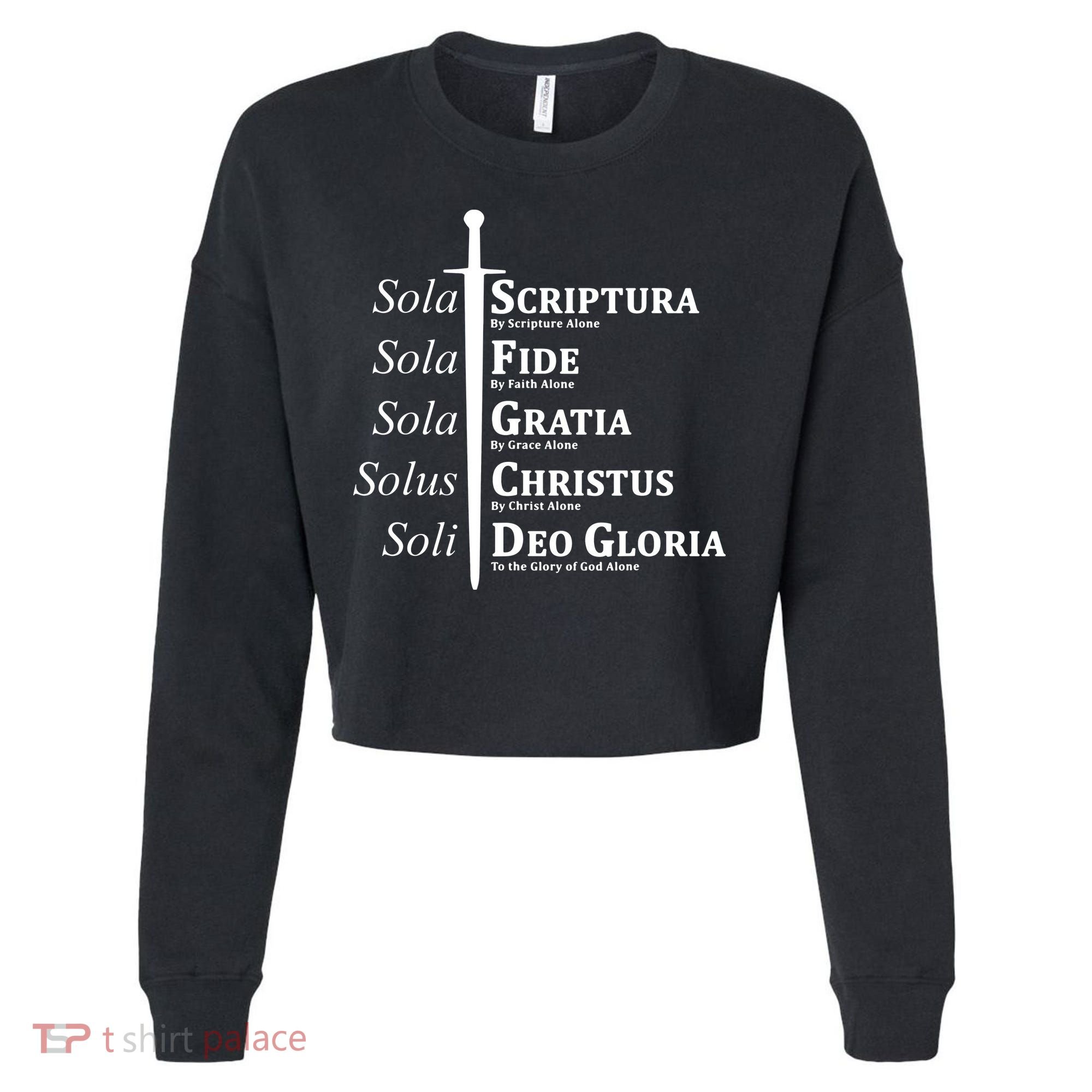 Five Solas Reformed Christian Cropped Pullover Crew