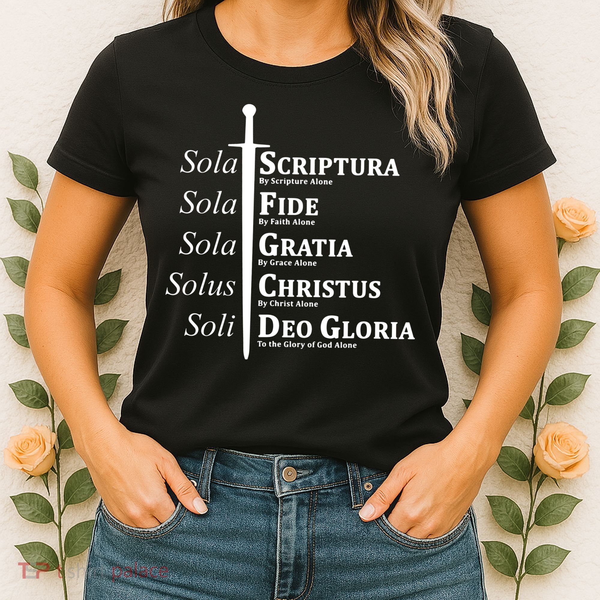Five Solas Reformed Christian Women's T-Shirt