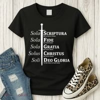 Five Solas Reformed Christian Women's T-Shirt thumb 3
