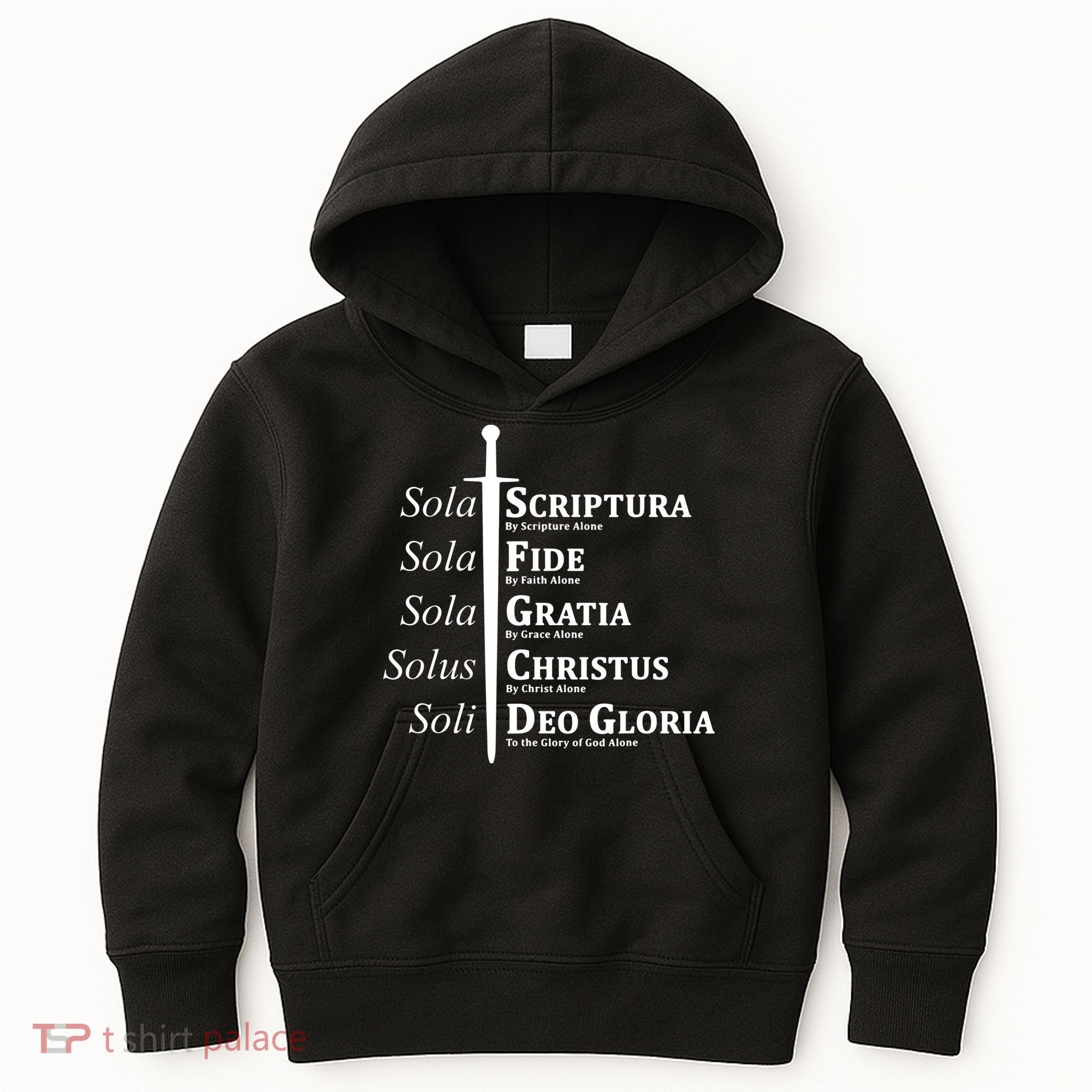 Five Solas Reformed Christian Kids Hoodie