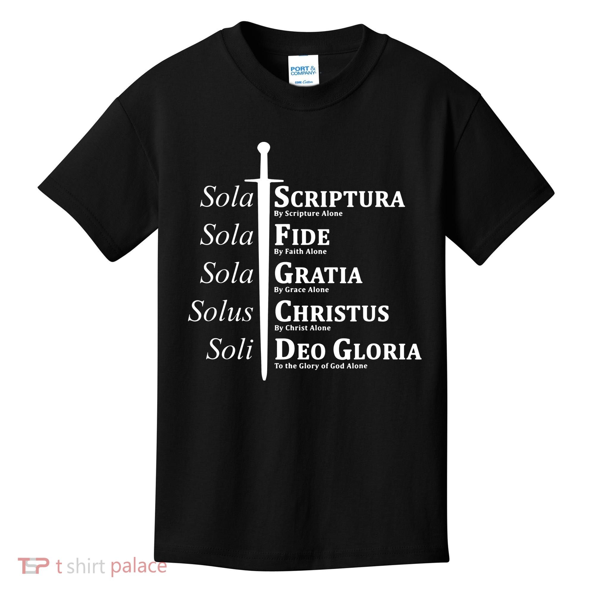 Five Solas Reformed Christian Kids T-Shirt