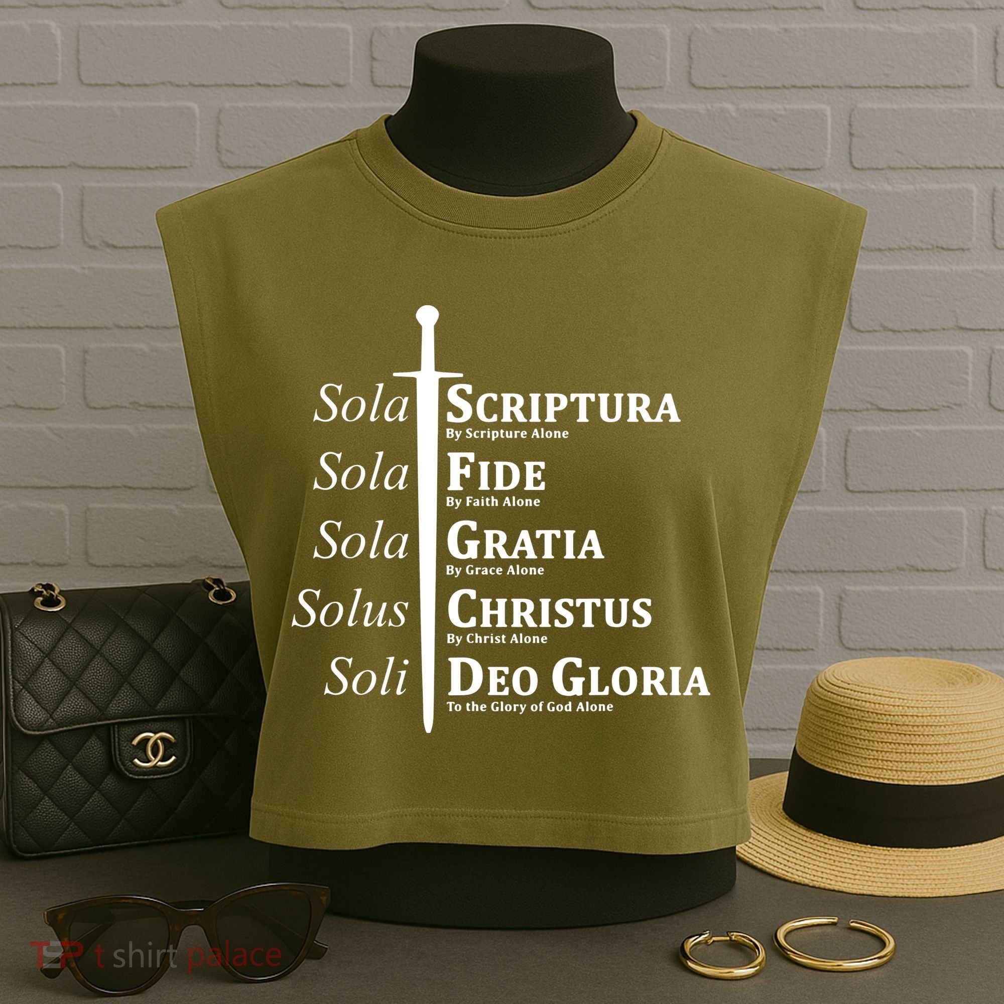 Five Solas Reformed Christian Garment-Dyed Women's Muscle Tee