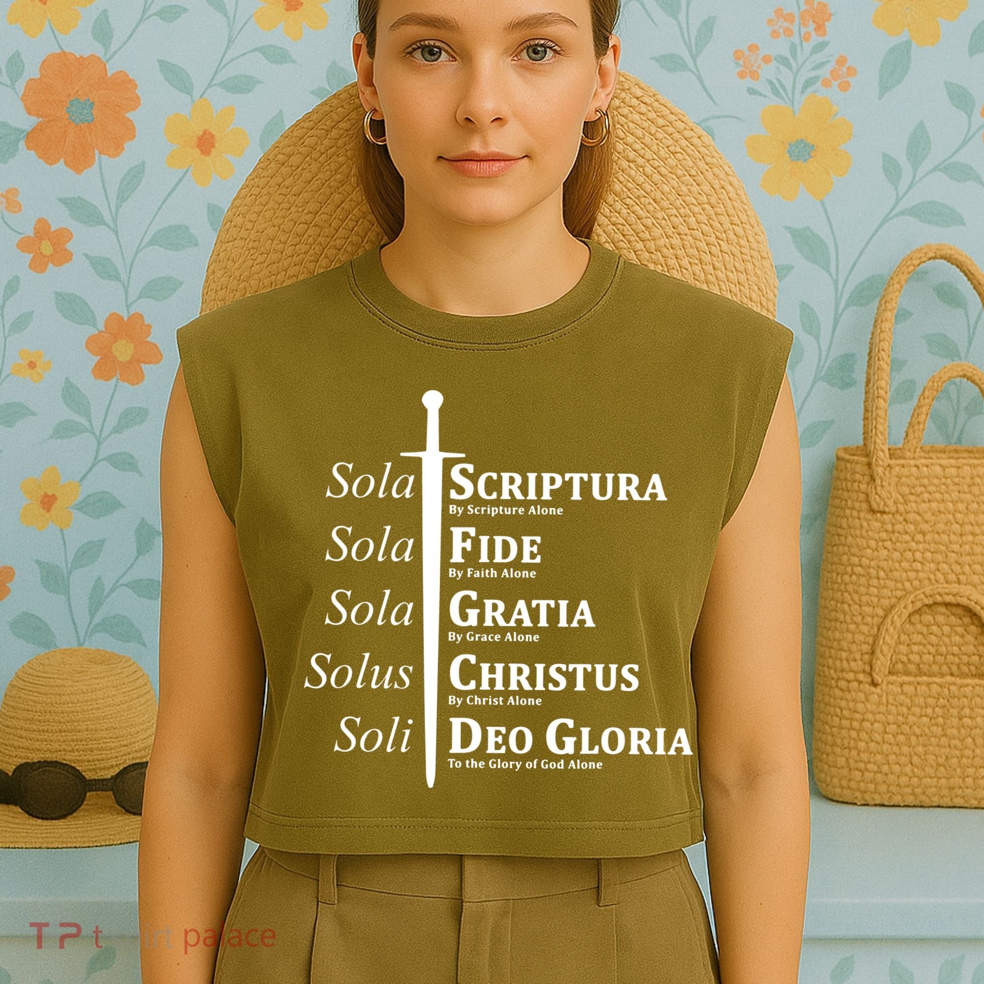 Five Solas Reformed Christian Garment-Dyed Women's Muscle Tee
