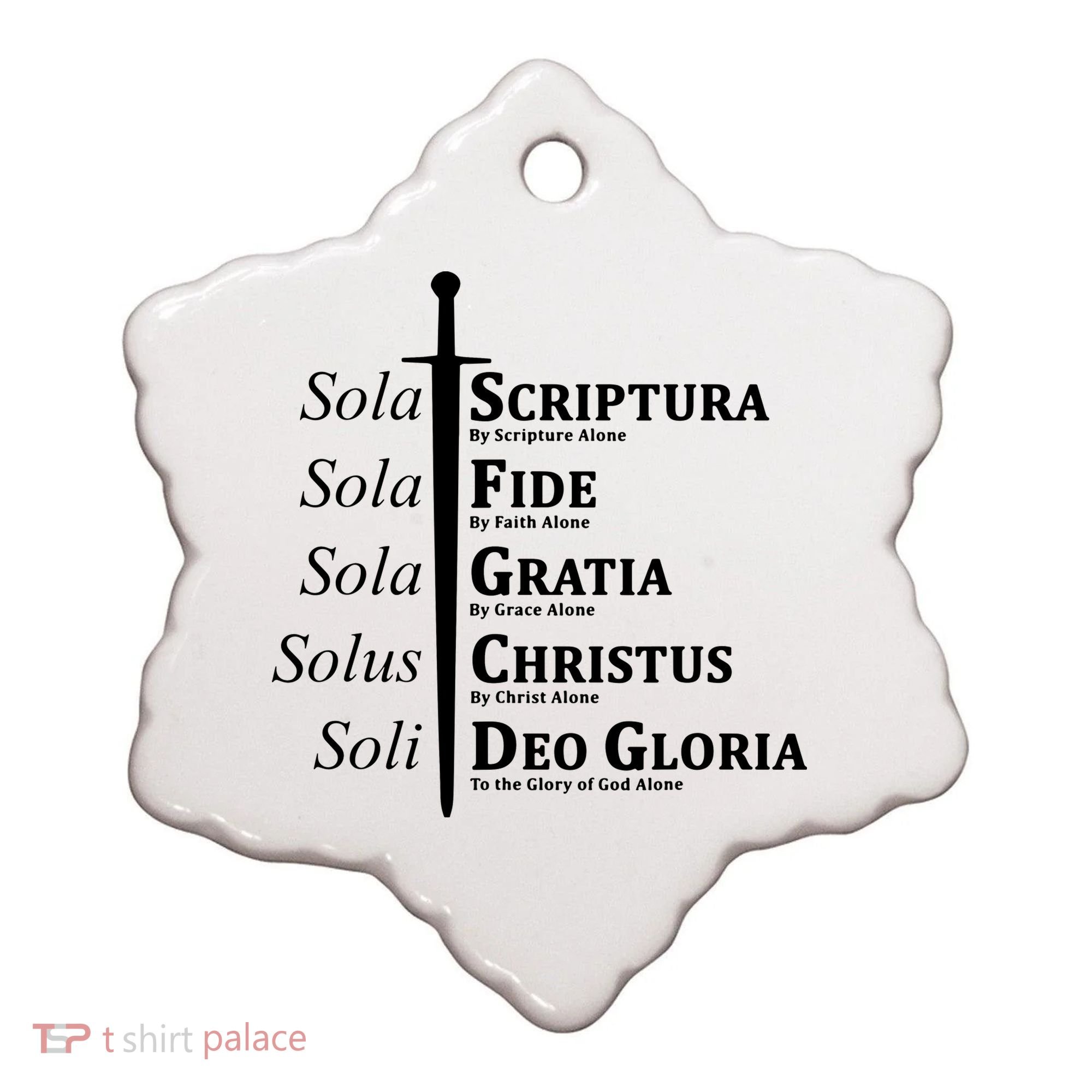 Five Solas Reformed Christian Ceramic Ornament