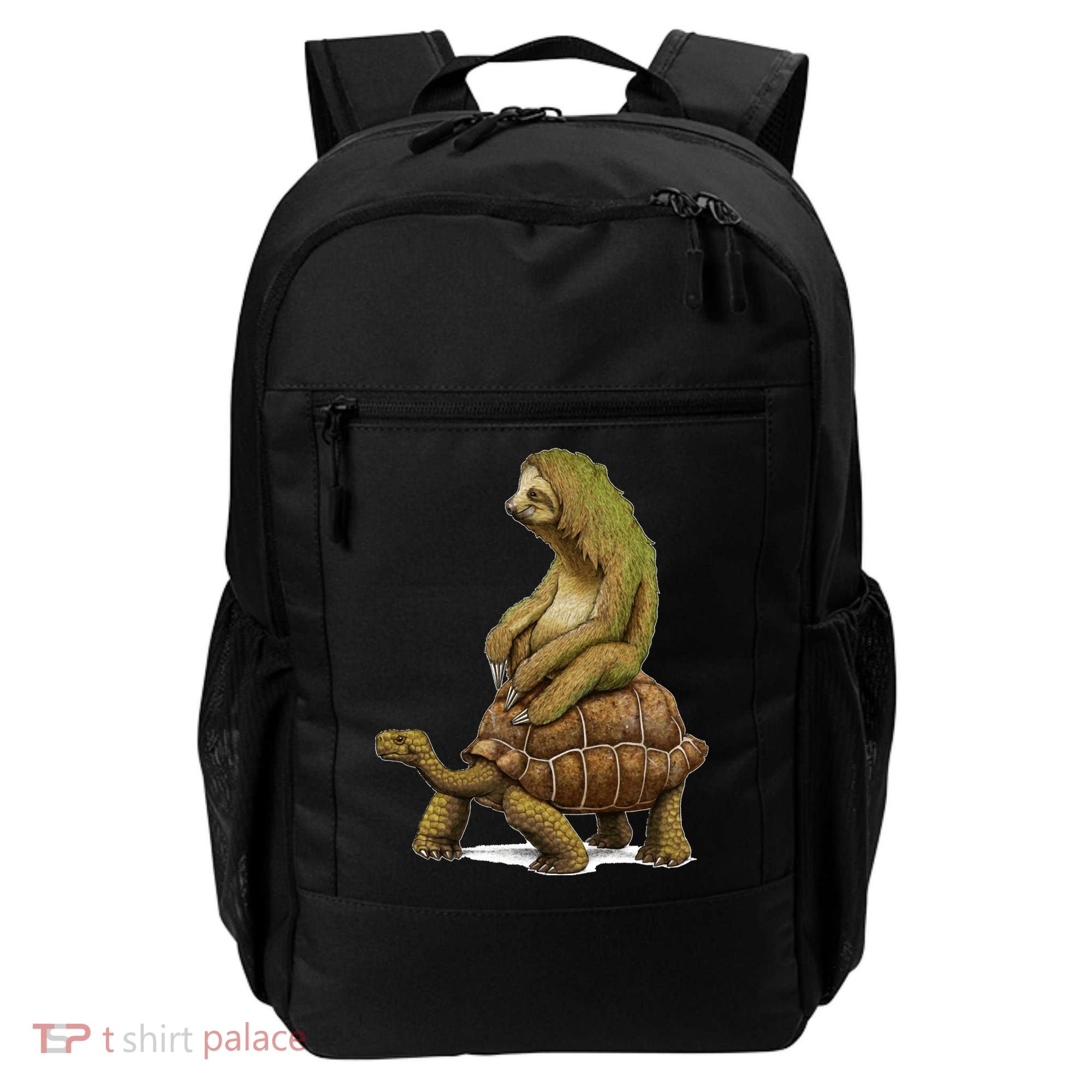 Funny Sloth Riding Turtle Speed Is Relative Backpack