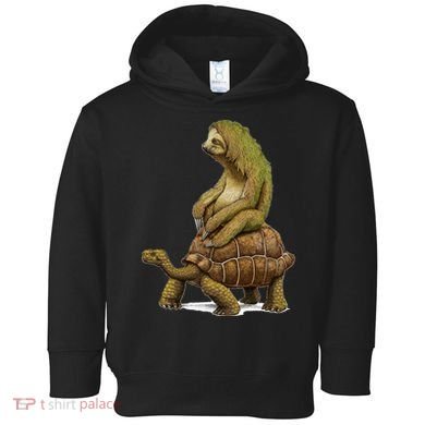 Funny Sloth Riding Turtle Speed Is Relative Toddler Hoodie