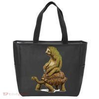 Funny Sloth Riding Turtle Speed Is Relative Tote Bag thumb 0