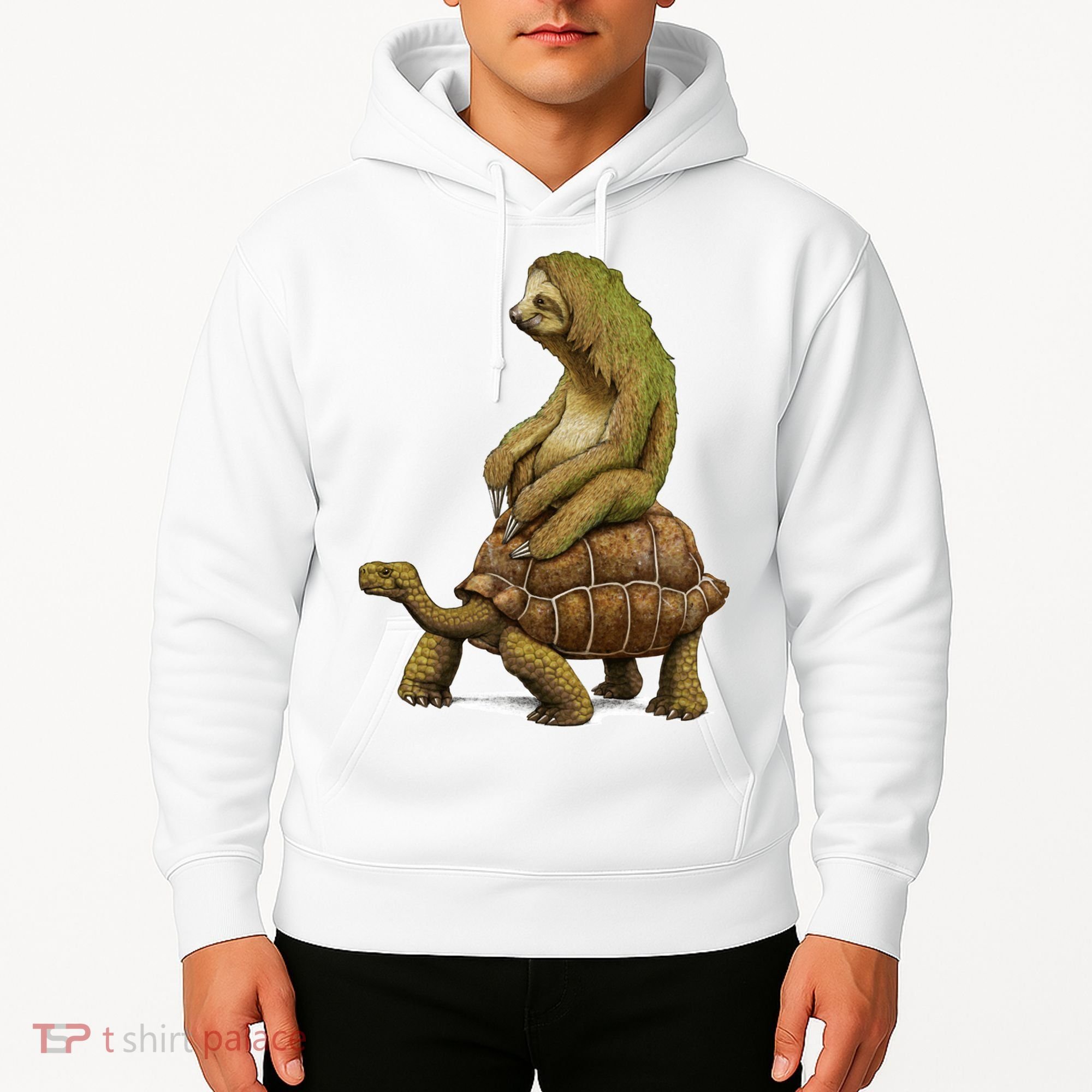 Funny Sloth Riding Turtle Speed Is Relative Hoodie