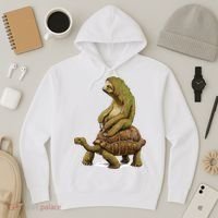 Funny Sloth Riding Turtle Speed Is Relative Hoodie thumb 3