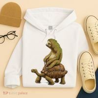 Funny Sloth Riding Turtle Speed Is Relative Hoodie thumb 4