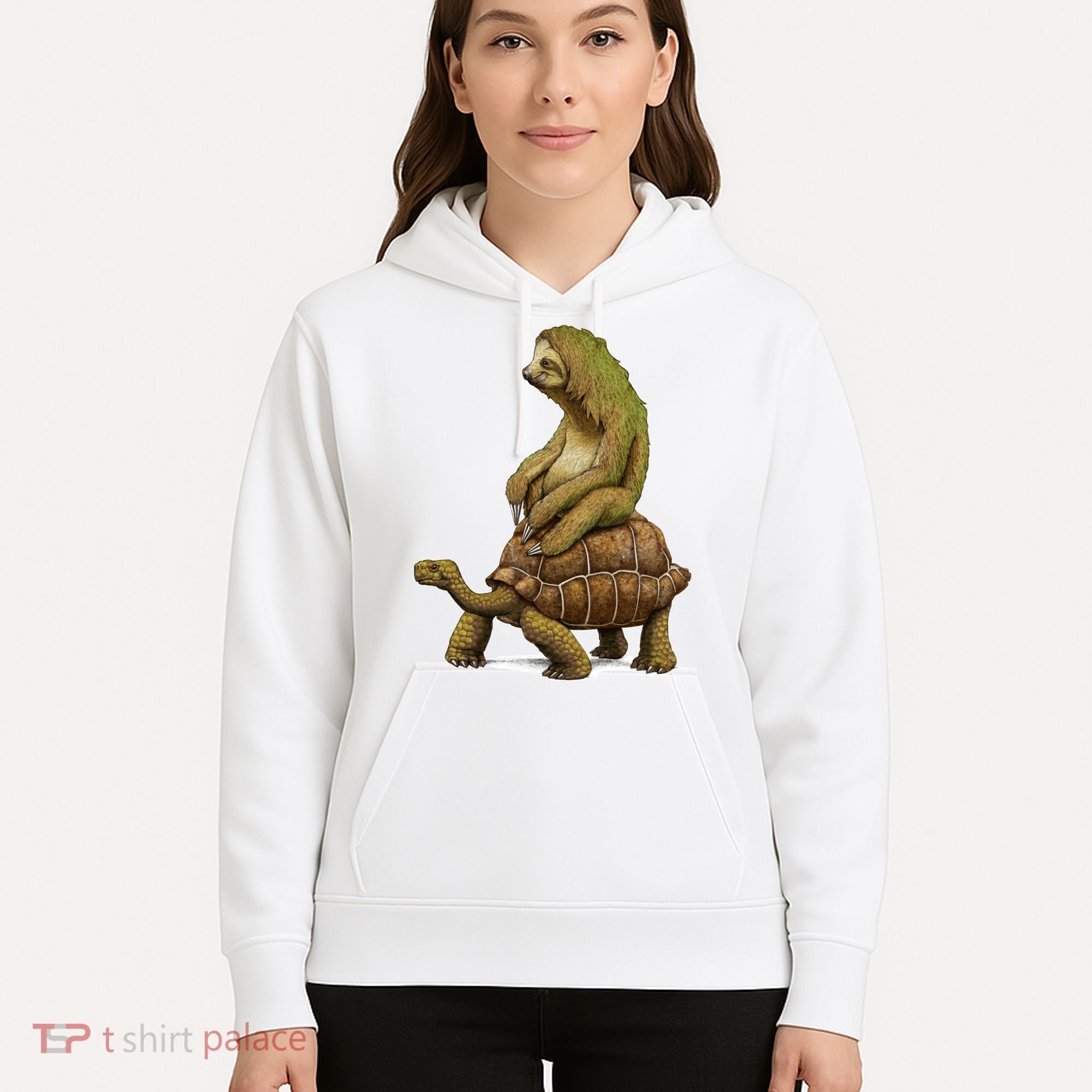 Funny Sloth Riding Turtle Speed Is Relative Hoodie