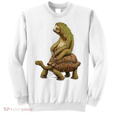 Funny Sloth Riding Turtle Speed Is Relative Sweatshirt