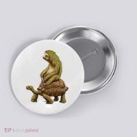 Funny Sloth Riding Turtle Speed Is Relative Button thumb 0