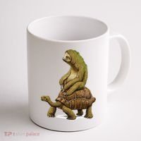Funny Sloth Riding Turtle Speed Is Relative Coffee Mug thumb 1
