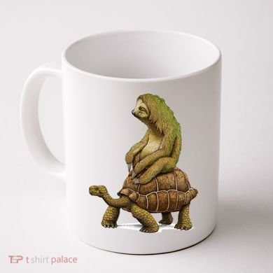 Funny Sloth Riding Turtle Speed Is Relative Coffee Mug