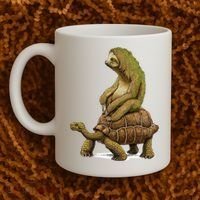 Funny Sloth Riding Turtle Speed Is Relative Coffee Mug thumb 2