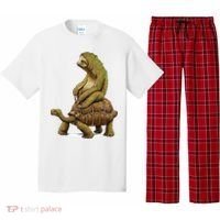 Funny Sloth Riding Turtle Speed Is Relative Pajama Set thumb 0