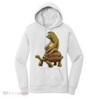 Funny Sloth Riding Turtle Speed Is Relative Women's Hoodie thumb 0