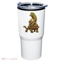 Funny Sloth Riding Turtle Speed Is Relative Tumbler thumb 0