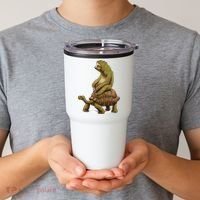 Funny Sloth Riding Turtle Speed Is Relative Tumbler thumb 2