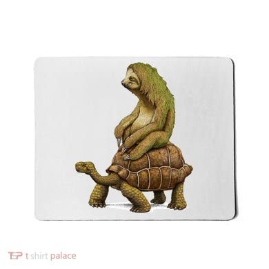 Funny Sloth Riding Turtle Speed Is Relative Mousepad