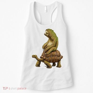 Funny Sloth Riding Turtle Speed Is Relative Women's Tank Top