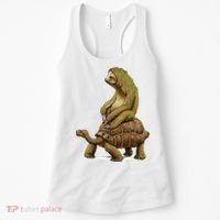 Funny Sloth Riding Turtle Speed Is Relative Women's Tank Top thumb 0