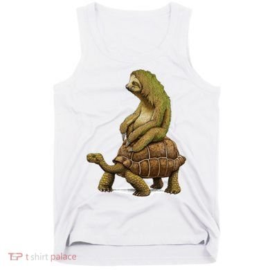 Funny Sloth Riding Turtle Speed Is Relative Tank Top